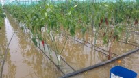 Kemer'de Yağmur Suları Evleri Bastı, Araçlar Yolda Kaldı Haberi