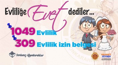 Afyonkarahisar'da Bin 49 Çift Dünya Evine Girdi