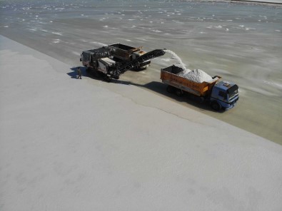 Tuz Gölü'nde Hasat Devam Ediyor