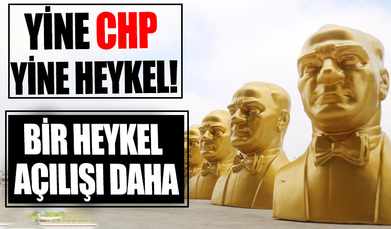 CHP'li Mezitli Belediyesi'nden heykel açılışı