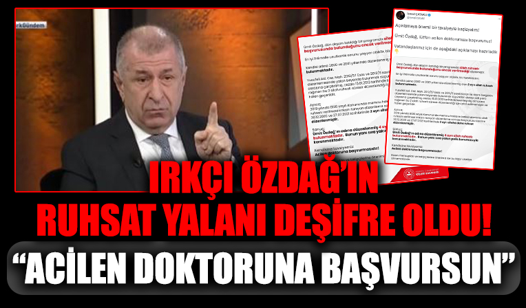 İçişleri Bakanı Yardımcısı İsmail Çataklı'dan Ümit Özdağ'ın silah ruhsatı iddialarına cevap: Acilen doktoruna başvursun!