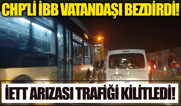 İETT otobüsü arızası trafiği kilitlediİETT otobüsü arızası trafiği kilitledi