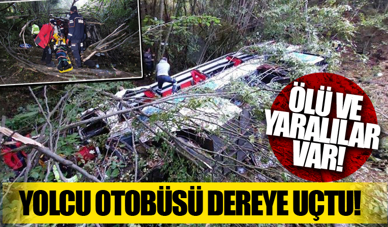 Samsun'da feci kaza! Yolcu otobüsü dereye uçtu!