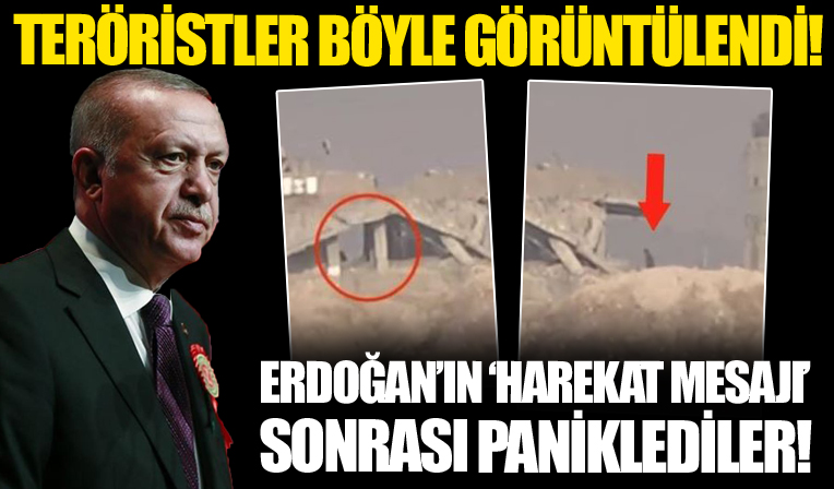 YPG'li teröristler böyle görüntülendi! Başkan Erdoğan'ın harekat mesajıyla paniklediler!