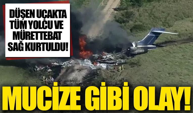 ABD'de mucize gibi olay! Düşen uçaktaki tüm yolcu ve mürettebat sağ kurtuldu