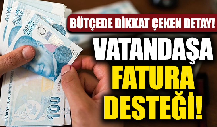 Bütçede dikkat çeken kalem! Vatandaşa fatura desteği!