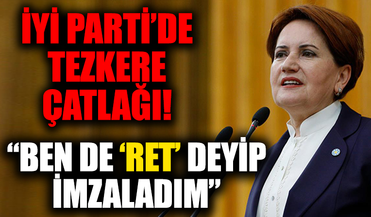 İYİ Parti'de tezkere çatlağı: Ben de 'ret' deyip imzaladım