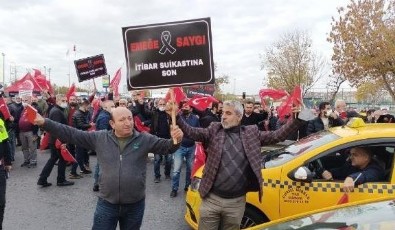Taksicilerden UKOME öncesi Yenikapı'da eylem: Esnaf burada İmamoğlu nerede?