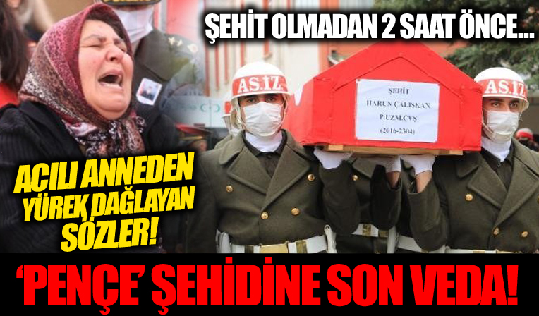 'Pençe' şehidi gözyaşları ile son yolculuğuna uğurlandı! Acılı annenin feryadı boğazları düğümledi...