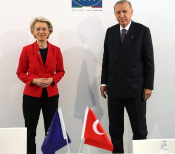 Cumhurbaskani Erdogan, AB Komisyonu Baskani Leyen'i Kabul Etti