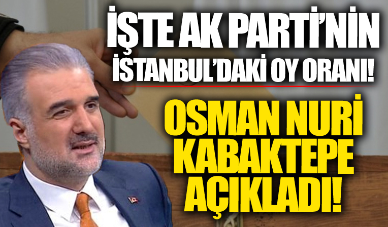 İşte AK Parti'nin İstanbul'daki son oy oranı! Osman Nuri Kabaktepe açıkladı