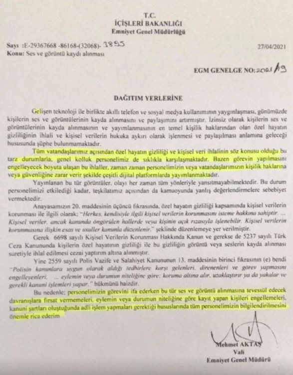 Danıştay emniyetin 'görüntü genelgesi'ni durdurdu