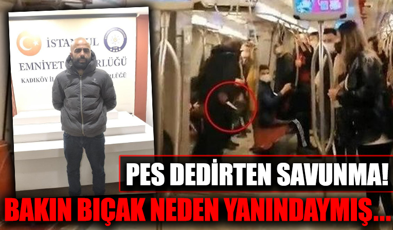 Metroda bıçak çeken saldırgandan pes dedirten savunma: Bıçağı biletmeye götürüyordum, ben şikayetçiyim