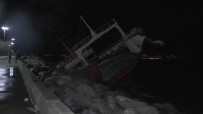 Maltepe'de Sabah Saatlerinde Lodos Nedeniyle Sürüklenen Gemi Yan Yatti