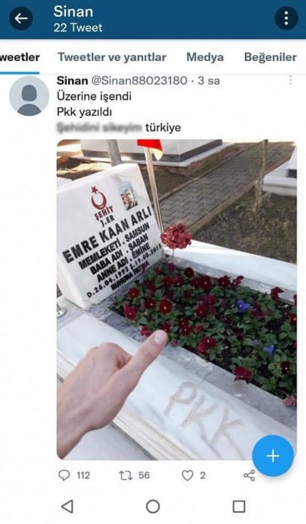 Kocaeli’de şehit mezarına çirkin saldırı