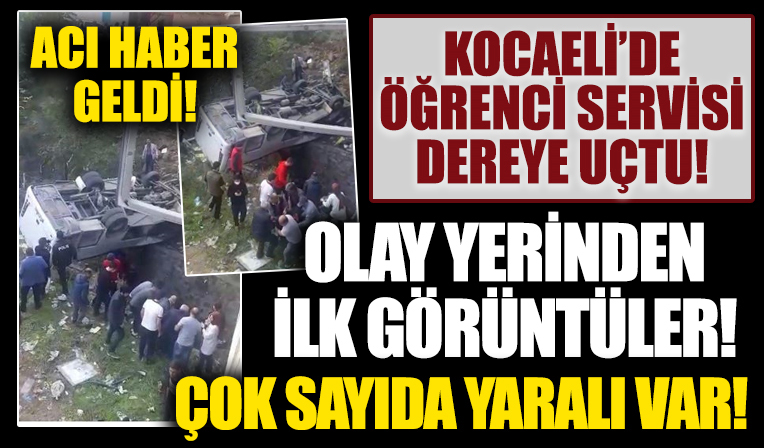 Kocaeli'de öğrenci servisi dereye uçtu!