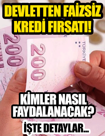 Devletten 100 bin TL faizsiz kredi!