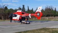 Santiyede Kalp Krizi Geçiren Sahis Ambulans Helikopterle Hastaneye Yetistirildi