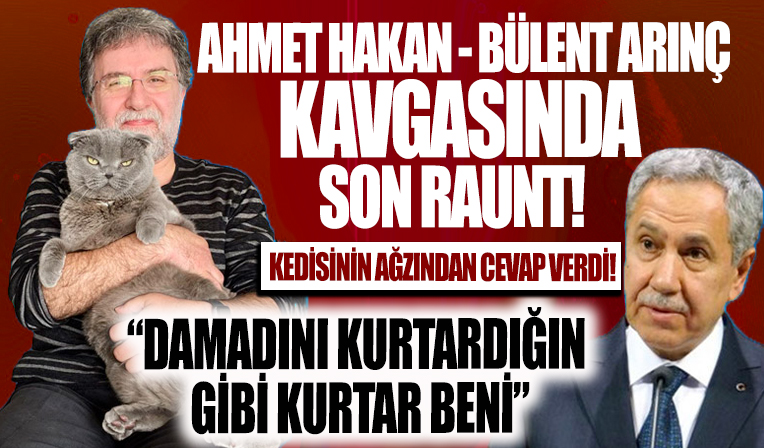 Ahmet Hakan, Bülent Arınç'a kedisinin ağzından cevap verdi: Kurtar beni Bülent Abi