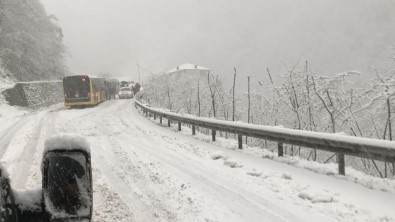 Trabzon'da Araçlar Yolda Mahsur Kaldi