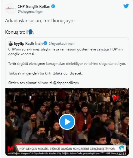 CHP ortağı HDP'nin 'terör kongresi'ne sessiz: AK Parti'den gelen eleştiriyi 'troll' diyerek geçiştirdiler