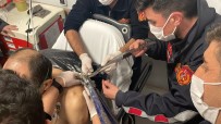 Sirtina Saplanan Testere Ile Hastaneye Kaldirildi