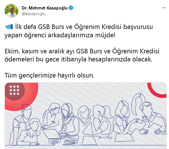 Bakan Kasapoğlu duyurdu! Bu gece hesaplarda olacak