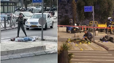 İşgalci İsrail güçleri yerde yatan Filistinliyi sokak ortasında öldürdü