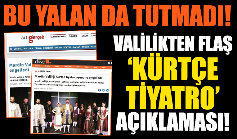 Mardin Valiliğinden 'Kürtçe tiyatro oyunun engellendiği' iddialarına ilişkin açıklama
