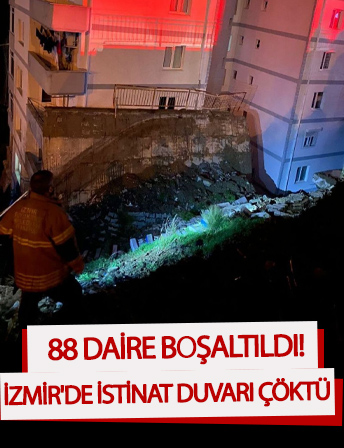 İzmir'de istinat duvarı çöktü