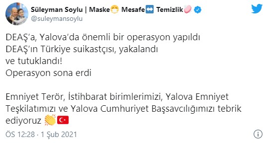 DEAŞ'ın Türkiye suikastçısı Yalova'da düzenlenen operasyonla yakalandı