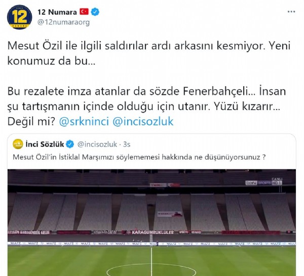 İnci Sözlük ve Fenerbahçe taraftar grubu birbirine girdi