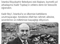 Cumhurbaşkanı Recep Tayyip Erdoğan'dan Kadir Topbaş Paylaşımı Haberi