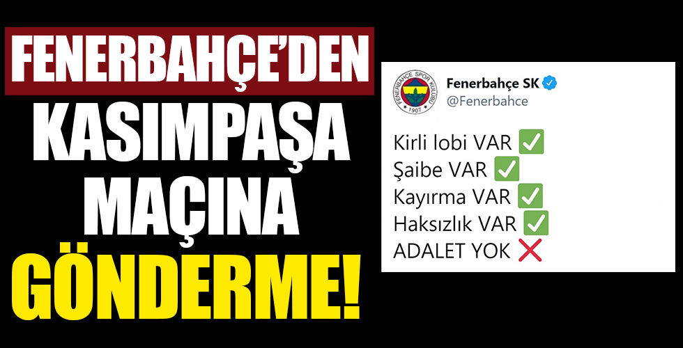 Fenerbahçe, Galatasaray maçının ardından paylaşımda bulundu