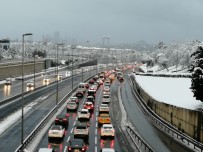 Kar Yağışı Ve 56 Saatlik Kısıtlama Sonrası 15 Temmuz Şehitler Köprüsü'nde Trafik Yoğunluğu