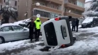 Bursa'da Buz Tutan Yollardan Sürücü Manzaraları Haberi