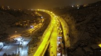 Yoğun Kar Yağışı TEM'i Kapattı, Sürücüler Yolda Mahsur Kaldı