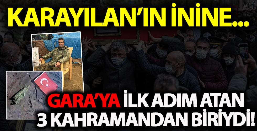 Gara şehidi Burak Coşkun'un PKK elebaşı Murat Karayılan'ın mağarasına Türk bayrağı diktiği ortaya çıktı