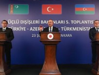 TÜRKMENISTAN - Üçlü Dışişleri Bakanları Toplantısı'nın ardından Bakan Çavuşoğlu'ndan açıklamalar