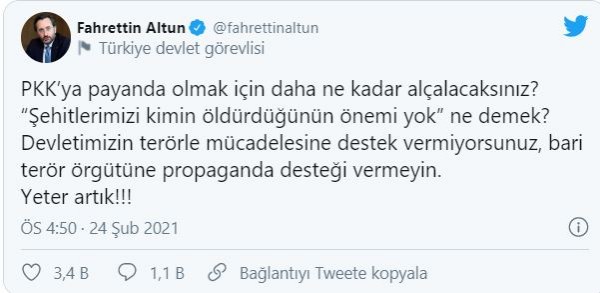 Altun'dan sert tepki: Yeter artık!