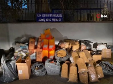 Fatih'te Kaçak Tütün Operasyonu Açıklaması Yüzlerce Kilo Tütün Ele Geçirildi