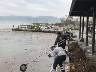 İzmir'de Selden Sonra Körfezden 25 Ton Çöp Toplandı