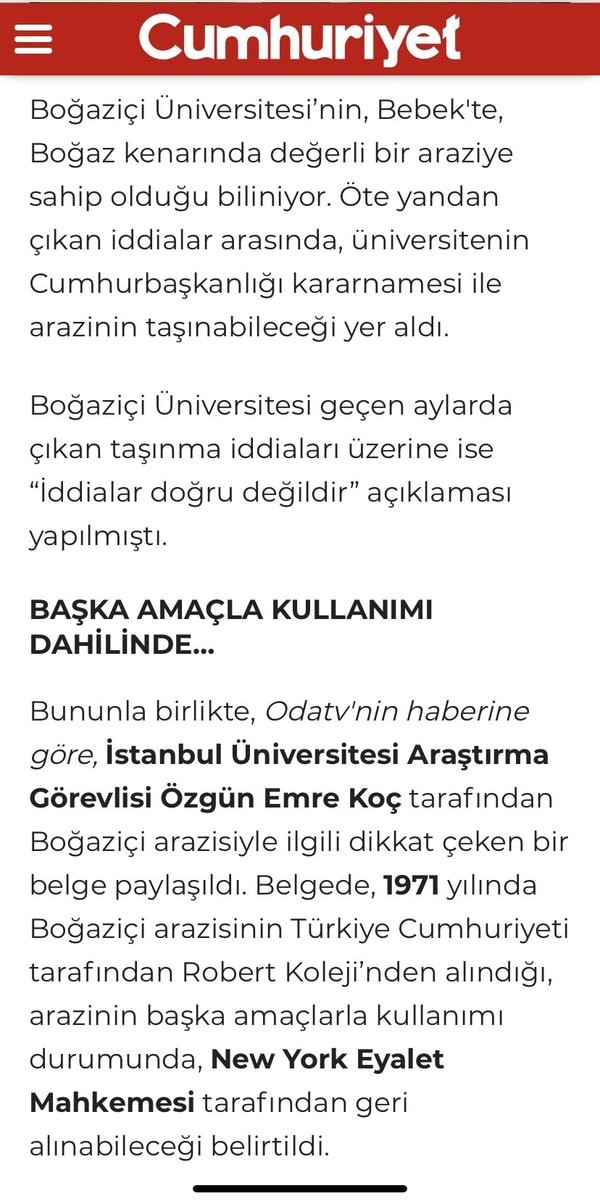 Cumhuriyet servis ettiği yalan haberle, manda ve himayeye 'evet' dedi: ABD Boğaziçi arazisine el koyabilir