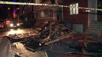 Esenler'de Çatı Bir Aracın Üstüne Düştü, Sokakta Bulunan Bir Kişi Son Anda Kurtuldu
