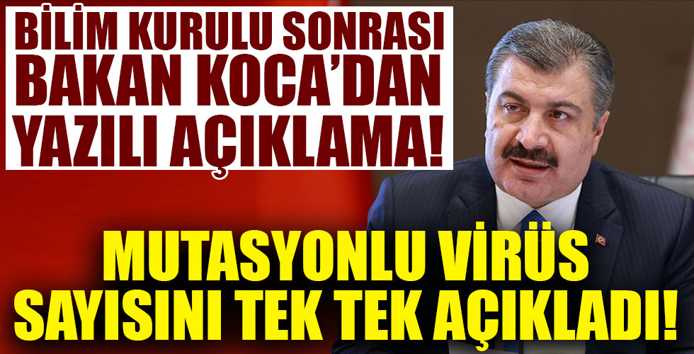 Bilim Kurulu sonrası yazılı açıklama!