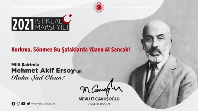Bakan Çavuşoğlu'ndan İstiklal Marşı'nın 100. Yılı Paylaşımı
