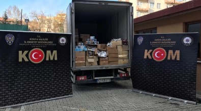 Konya'da 2 Ton 713 Kilo Kaçak Nargile Tütünü Ele Geçirildi