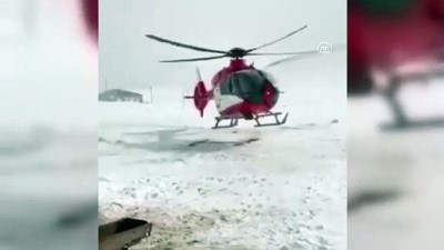 Ağrı'da Kar Ve Tipi Nedeniyle Yolu Kapanan Köydeki Hamile Kadın İçin Ambulans Helikopter Seferber Oldu