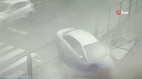 Beylikdüzü'nde Kazaya Karışan Otomobil Otoparktaki Araçların Üstüne Uçtu
