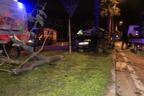 Adana'da Otomobil Refüjdeki Ağaçlara Çarptı Açıklaması 3 Yaralı Haberi